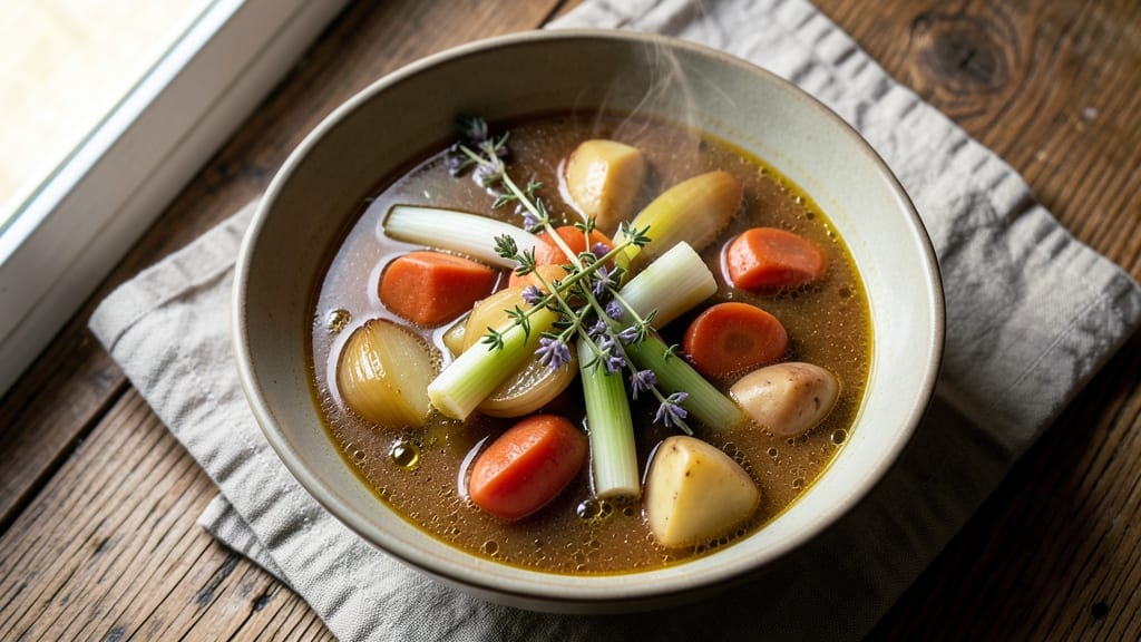Amy's French Country Vegetable Soup Copycat Recipe: Herbed Bread Crust Topping Magic