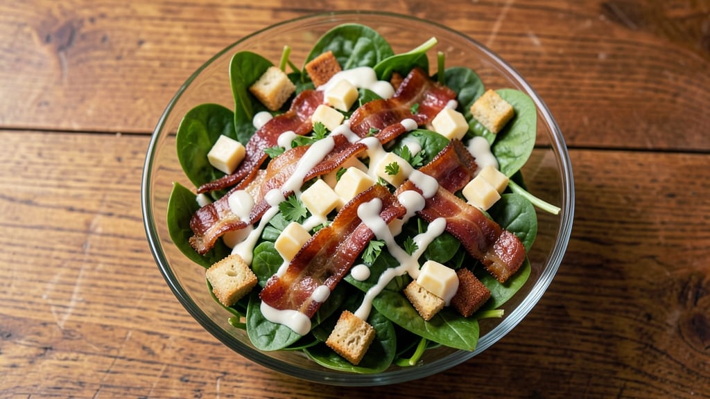 Applebee's Spinach Salad Recipe: Creamy Ranch Dressing With Crunchy Toppings