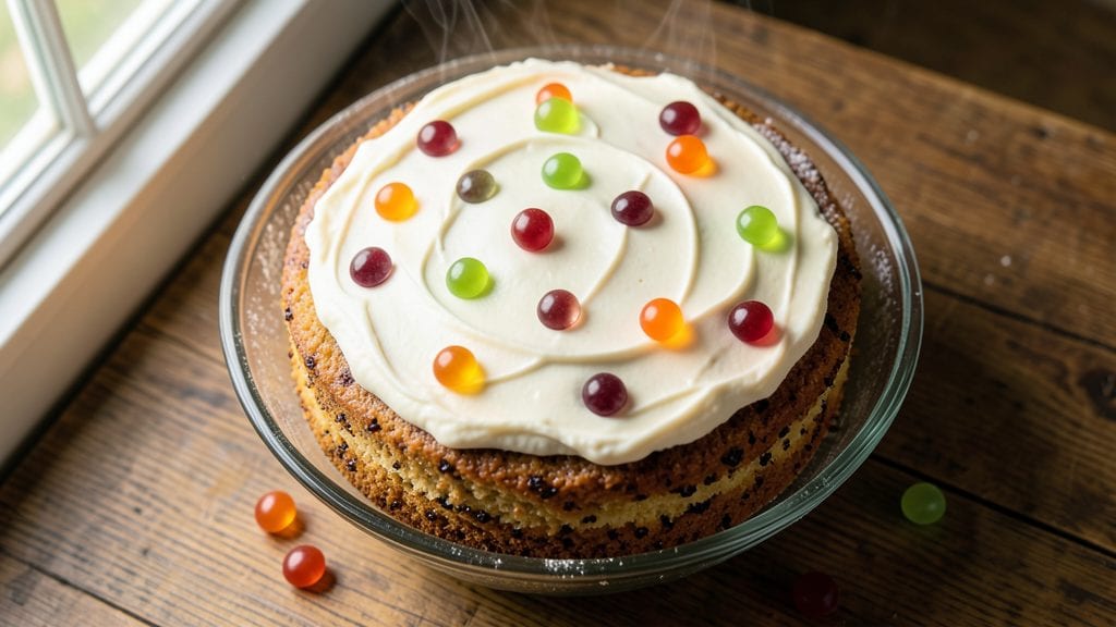 Grandma's Old-Fashioned Gumdrop Cake Recipe With Sour Cream: Moist Layers and Tangy Frosting Magic