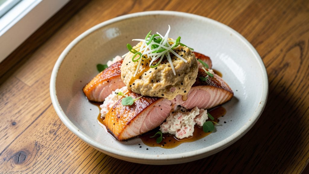 Japanese Baked Salmon With Crab Recipe: Crispy Top, Creamy Crab Center Magic